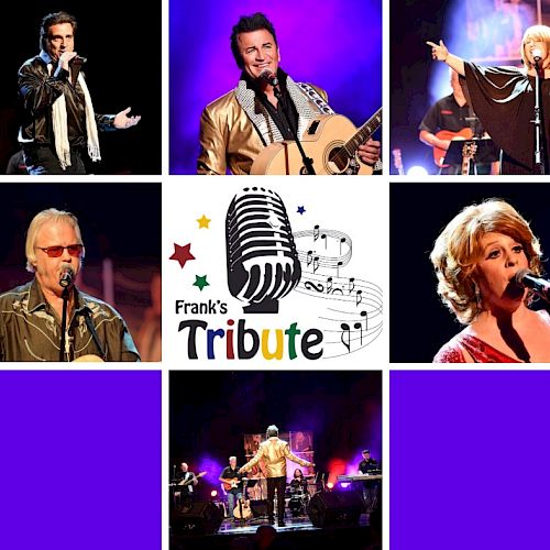 The image features a collage of five singers performing, with 