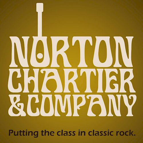 The image features the text "Norton Chartier & Company" with the slogan "Putting the class in classic rock." on a brown background.