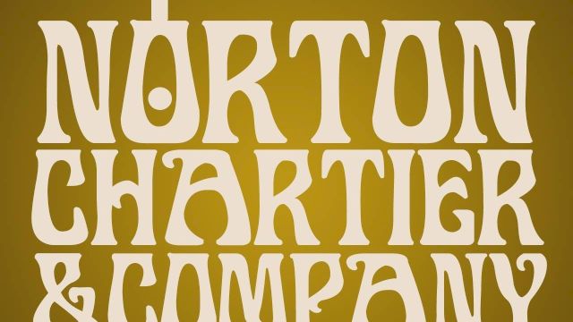 The image features the text "Norton Chartier & Company" with the slogan "Putting the class in classic rock." on a brown background.